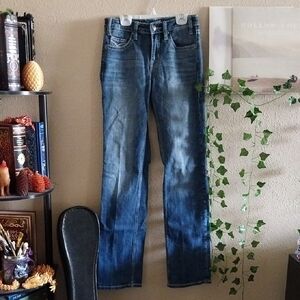 Women's Rock And Roll Denim Bootcut Medium Wash Blue Jeans - Size W25 L34